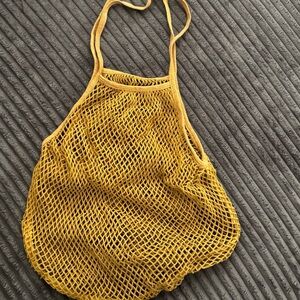 Yellow Mesh Tote Bag
